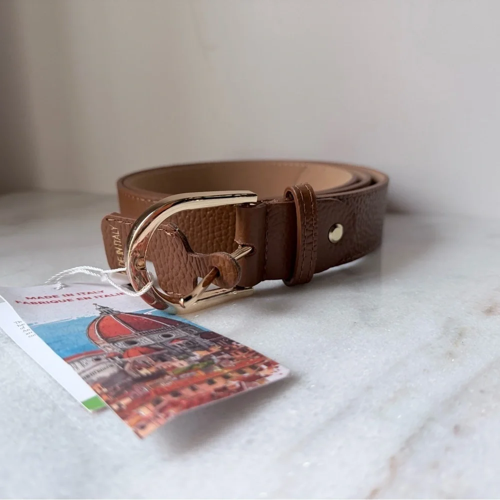 New Brown genuine Leather Belt made in Italy. Size xl,38”